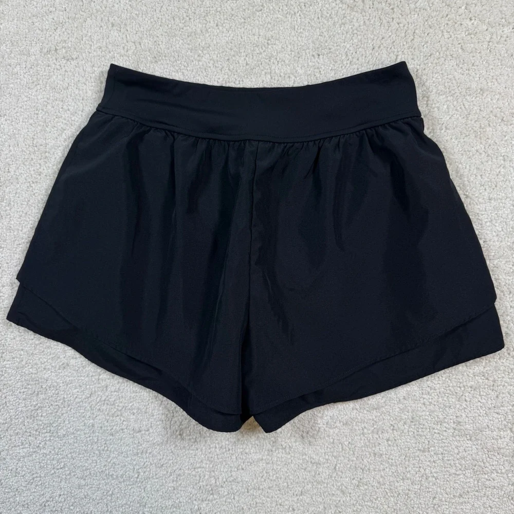Abercrombie Kids YPB Shorts Girls 13/14 Black Active Double Layer Running